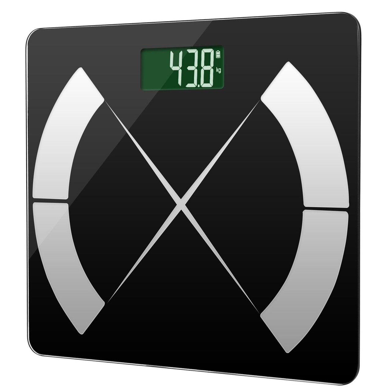 Edge Collections - 11.4" x 10.2" - Black - Smart Body Composition Scale with Fitness App Integration - 1 Piece